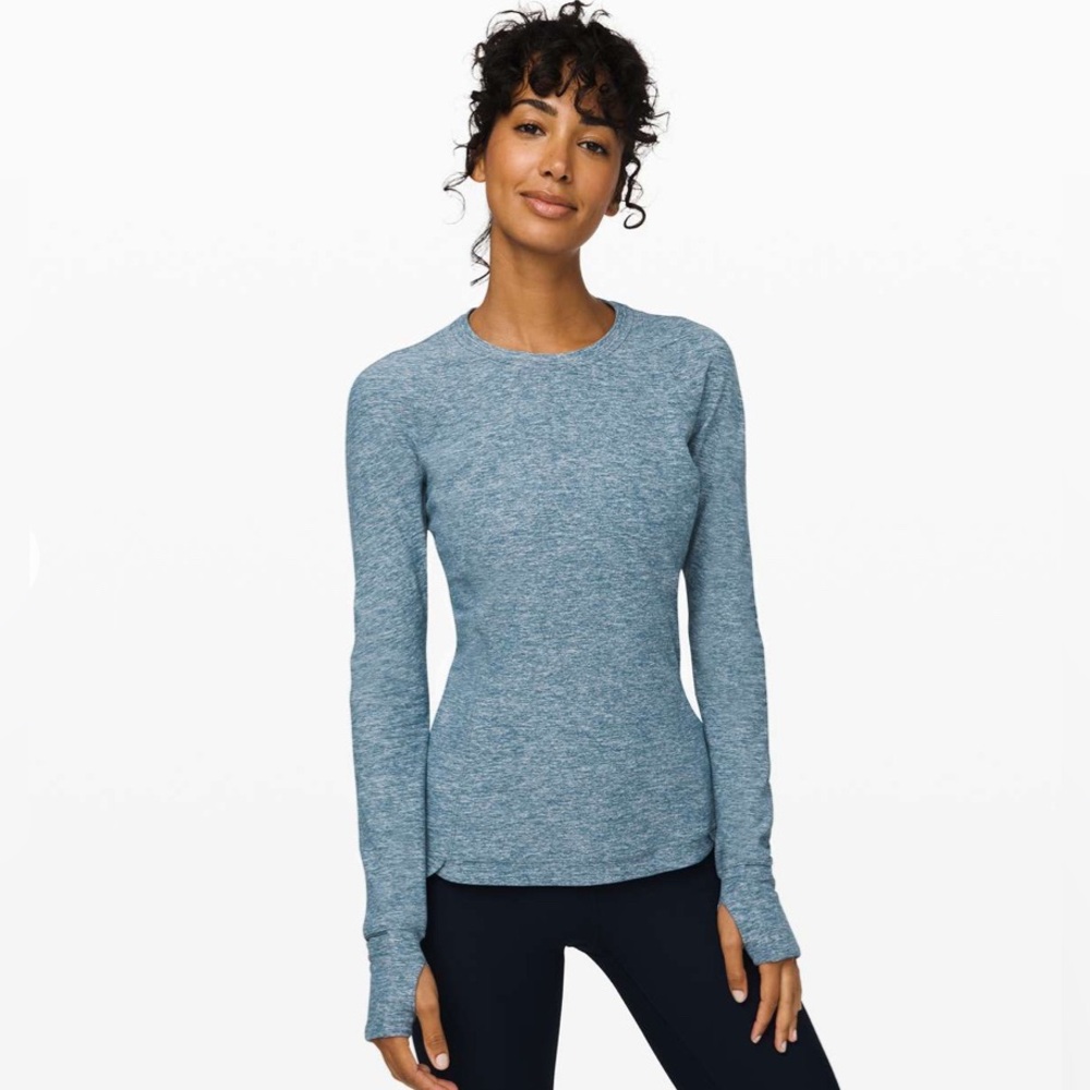 Lululemon Runderful Long Sleeve Heathered Blue
